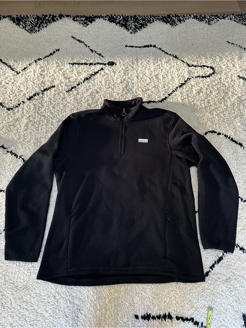 Orvis Men's Black Quarter-Zip Pullover with Orange Accents - Picture 2 of 6